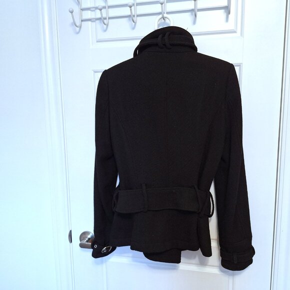 Zara TRF black wool blend jacket with cute floral lining - Picture 8 of 17